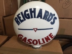 Rare Small Reighards Gasoline One Piece Etched Gas Globe