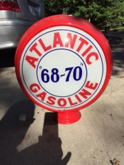 Very Rare Atlantic 68-70 Metal Frame Gas Globe