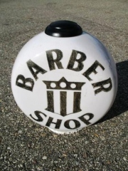 Super Rare Barber Shop Chimney Cap Etched Globe