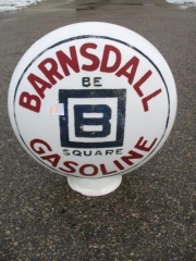 Rare Barnsdall One Piece Etched Gas Globe