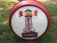 Very Rare Beacon Security Metal Frame Gas Globe