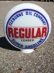 Rare Cleburne Oil Company Leaded Gas Globe
