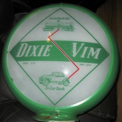 Very Rare Dixie Vim Old Car Version Gas Globe