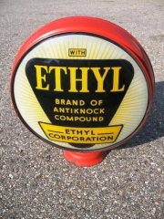 Super Rare Ethyl "EC" Metal Frame Gas Globe