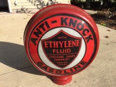 Rare Ethylene Dallas Texas Metal Frame Gas Globe