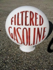 Filtered Gasoline Fancy One Piece Etched Gas Globe