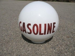 Rare Gasoline One Piece Etched Sphere Gas Globe