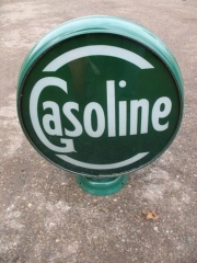 Gasoline Metal Frame Green Background Gas Globe