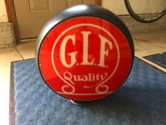 Very Rare Red GLF Glass Gas Globe