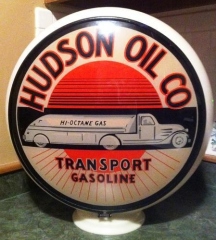 Scarce Hudson Transport Gasoline Gill Glass Globe