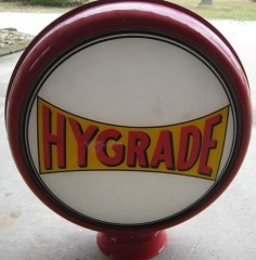 Rare Hygrade Metal Frame Gas Globe