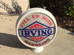 Cool Irving Fill Up Metal Frame Gas Globe