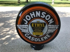 Scarce Johnson Ethyl Metal Frame Gas Globe