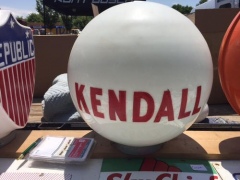 Rare Large Version One Piece Etched Kendall Sphere Gas Globe