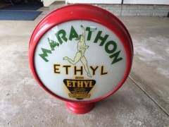 Scarce Marathon Ethyl Metal Frame Gas Globe