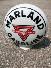 Rare Marland One Piece Etched Gas Globe