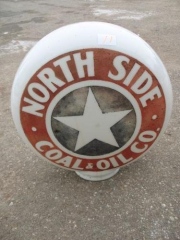 Very Rare Northside Coal & Oil One Piece Gas Globe