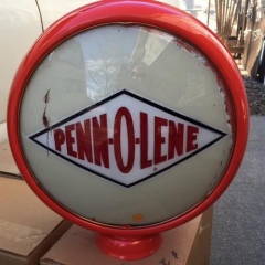 Very Rare Pennolene Metal Frame Gas Globe