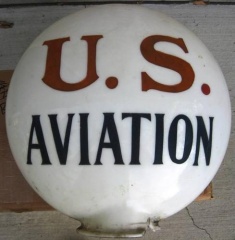 Very Rare U.S. One Piece Aviation Gas Globe