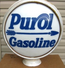 Cast Faces-Purol Gasoline Porcelain Frame Gas Globe