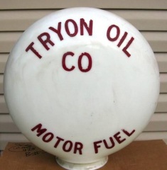 Very Rare Tryon One Piece Gas Globe