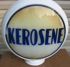 Rare Blue Letters Kerosene Globe