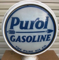 Purol Gasoline Porcelain Frame Gas Globe