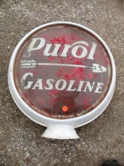 Very Rare Purol Red Background Gas Globe