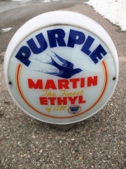 Very Rare Purple Martin Ethyl Gas Globe