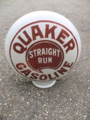 Rare Quaker Gasoline One Piece Etched Gas Globe