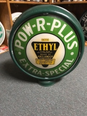 Rare Quincy "Pow-R-Plus" Ethyl Metal Frame Gas Globe