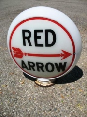 Rare Red Arrow Gas Globe