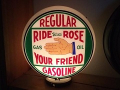 Rare Ride With Rose Gas Globe!