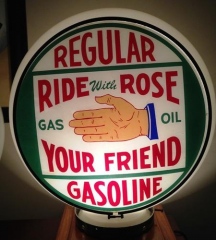 Scarce Ride With Rose Gas Globe