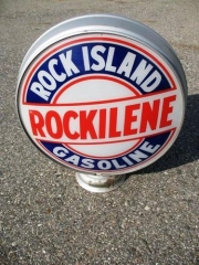 Rare Rock Island Rockilene Gas Globe