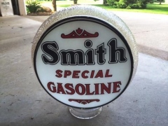Very Rare Smith Gasoline Clear Ripple Gas Globe