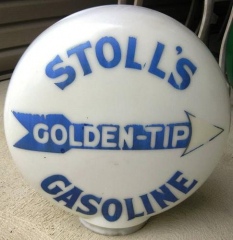 Rare Stolls Golden Tip Gas Globe