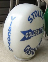 Rare Stolls Golden Tip Gas Globe