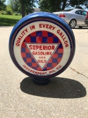Rare Superior Gasoline Metal Frame Gas Globe