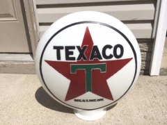 Texaco One Piece Etched Gas Globe