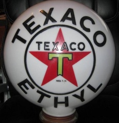 Excellent Texaco Ethyl One Piece Gas Globe
