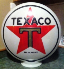 Very Rare Texaco Cast Flared Base One Piece Gas Globe
