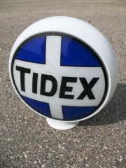 Very Rare Tidex/Tydol Banded Glass Gas Globe