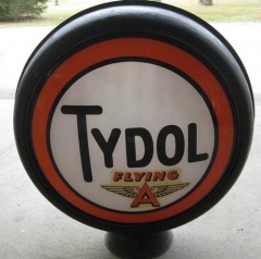 Rare Tydol A Transitional Decal Gas Globe