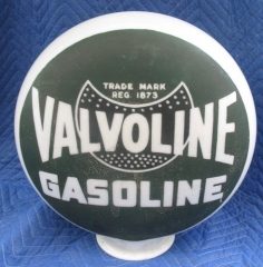 Very Rare Valvoline One Piece Etched Gas Globe