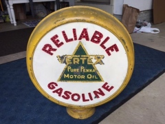 Very Rare Vertex Reliable Metal Punched Gas Globe