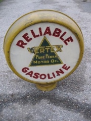 Rare Reliable Vertex Punched Tin Gas Globe