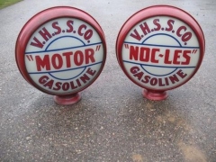 Rare VHSS Metal Frame Gas Globes