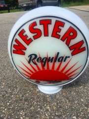 Very Rare Western Glass Gas Globe